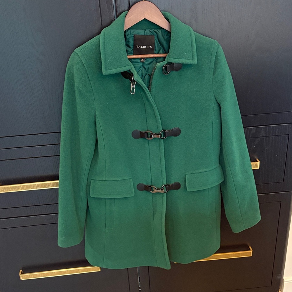 Talbots Women's Vibrant Green Pea Coat